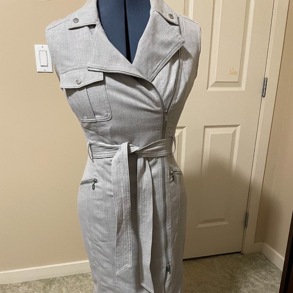 Calvin Klein | Double Zippers Gray Dress